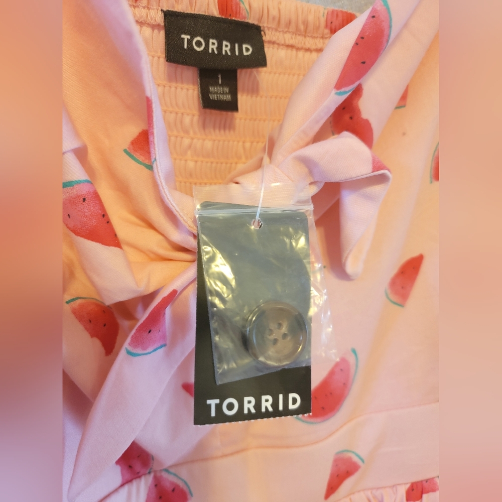 NWT Torrid Mini Poplin Tie-Front Skater Dress - Picture 3 of 4